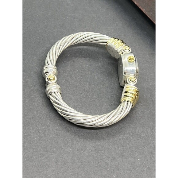 David Yurman Vintage 18k Gold Sterling MOP Rare Stick Dial Diamond Bangle Watch - Picture 13 of 16